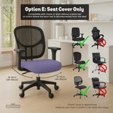 Purple chair cover options shown for gaming chairs and office chairs, including full chair covers, back-and-seat covers, seat-only covers, and armrest-only covers.