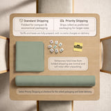 A plain light sage green square mahjong mat with a smooth solid-color surface.