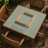 A plain light sage green square mahjong mat with a smooth solid-color surface.