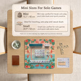 Pink mahjong mat with flamingos, palm leaves, hibiscus flowers, and aqua tropical background.