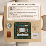 Dark green square mahjong mat with a golden spotted leopard in the center, surrounded by flowers, leafy stems, butterflies, and small star accents.