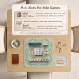 Sage green square mahjong mat with lotus flowers, golden dragons, and an ornamental center design.