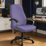 Purple chair cover options shown for gaming chairs and office chairs, including full chair covers, back-and-seat covers, seat-only covers, and armrest-only covers.