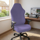 Purple chair cover options shown for gaming chairs and office chairs, including full chair covers, back-and-seat covers, seat-only covers, and armrest-only covers.