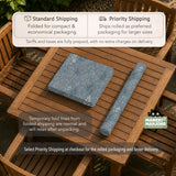 Blue mahjong mat with a dusty linen-look background and small leafy botanical stems in a floral pattern.