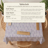 Lavender mahjong mat with a pale purple background, small botanical sprigs, and fine grid lines.