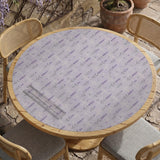 Lavender mahjong mat with a pale purple background, small botanical sprigs, and fine grid lines.
