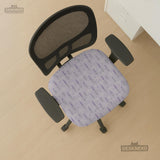 Lavender floral office chair cover with a light neutral background and small purple flower pattern.