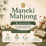 Green botanical mahjong mat with sage leaf and floral design and a scalloped edge.