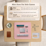 Pink checkered mahjong mat with small hearts and flowers.