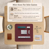 Plain burgundy square mahjong mat with scalloped edges on a white background.