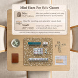 Beige mahjong mat with a white blossom branch floral pattern on a neutral background.