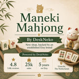 Teal mahjong mat with a peacock feather pattern in blue green tones.