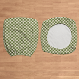 Matcha Checker Bloom cover front and reverse showing the source elastic opening; illustration of construction, not a bundle.