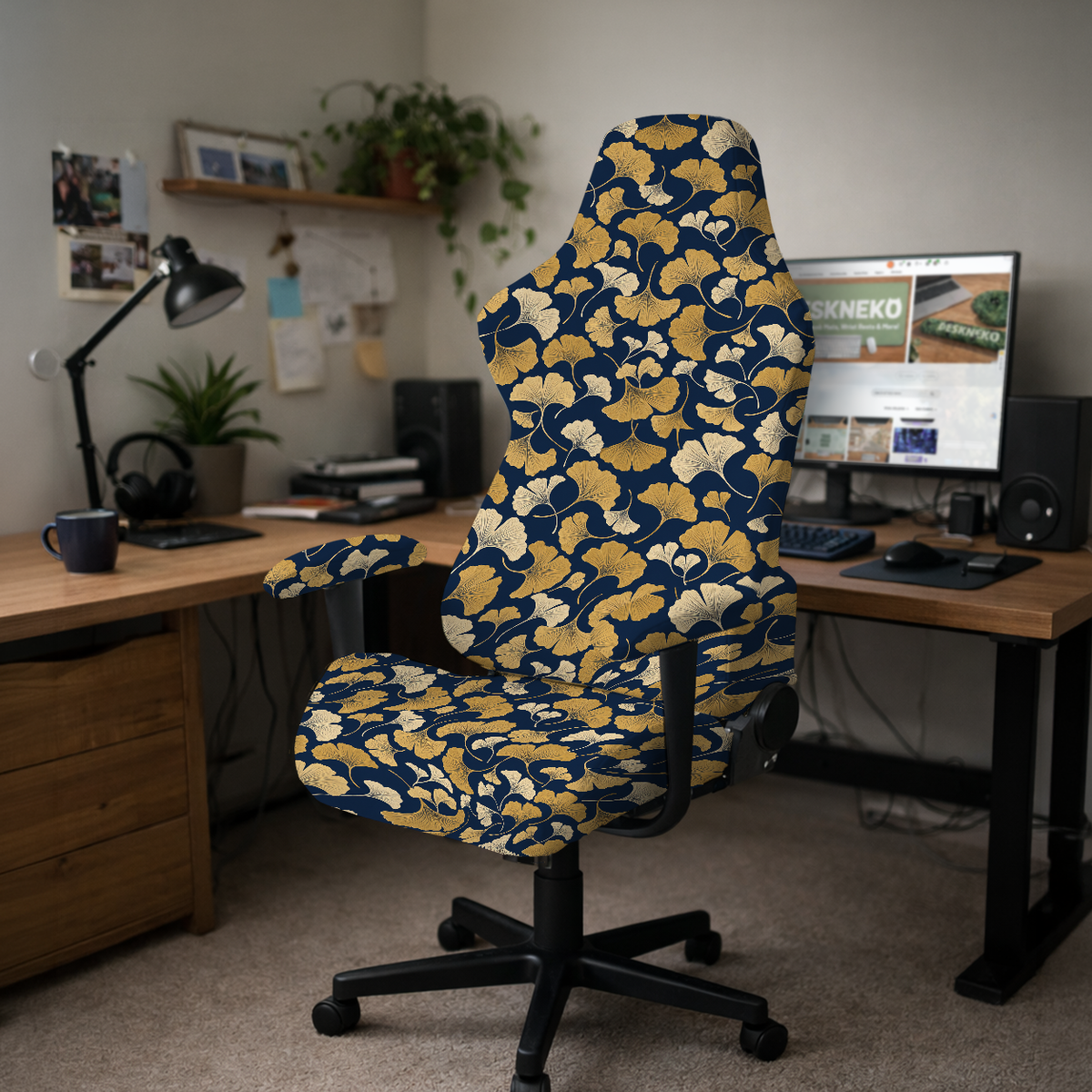 Midnight Ginkgo gaming hero; selected cover option only, chair not included.