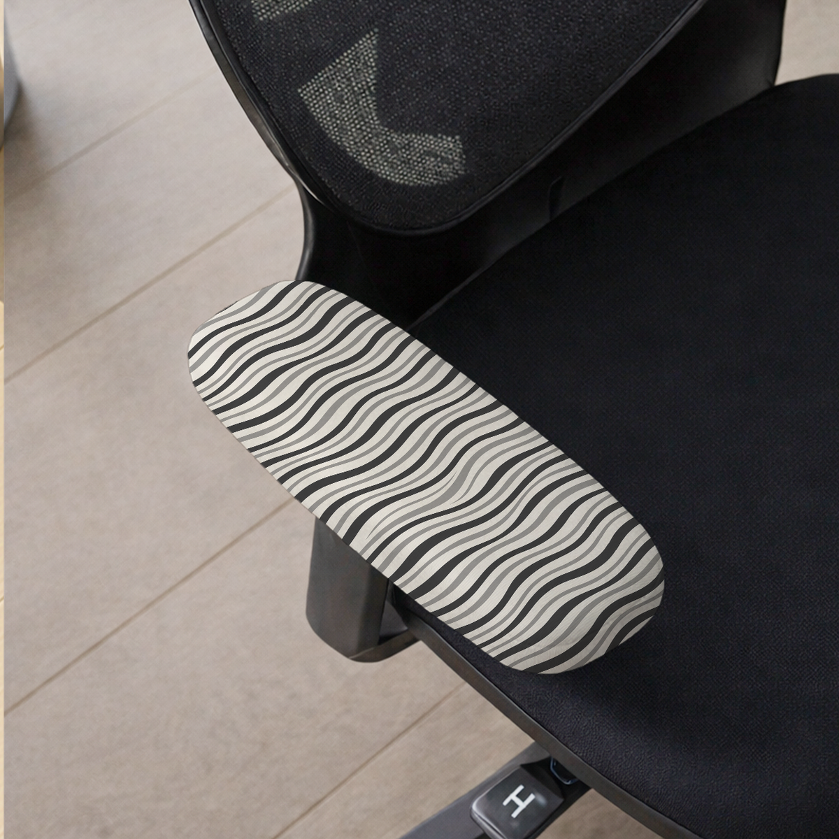 Monochrome Ripple armrest cover detail; selected cover option only, chair not included.