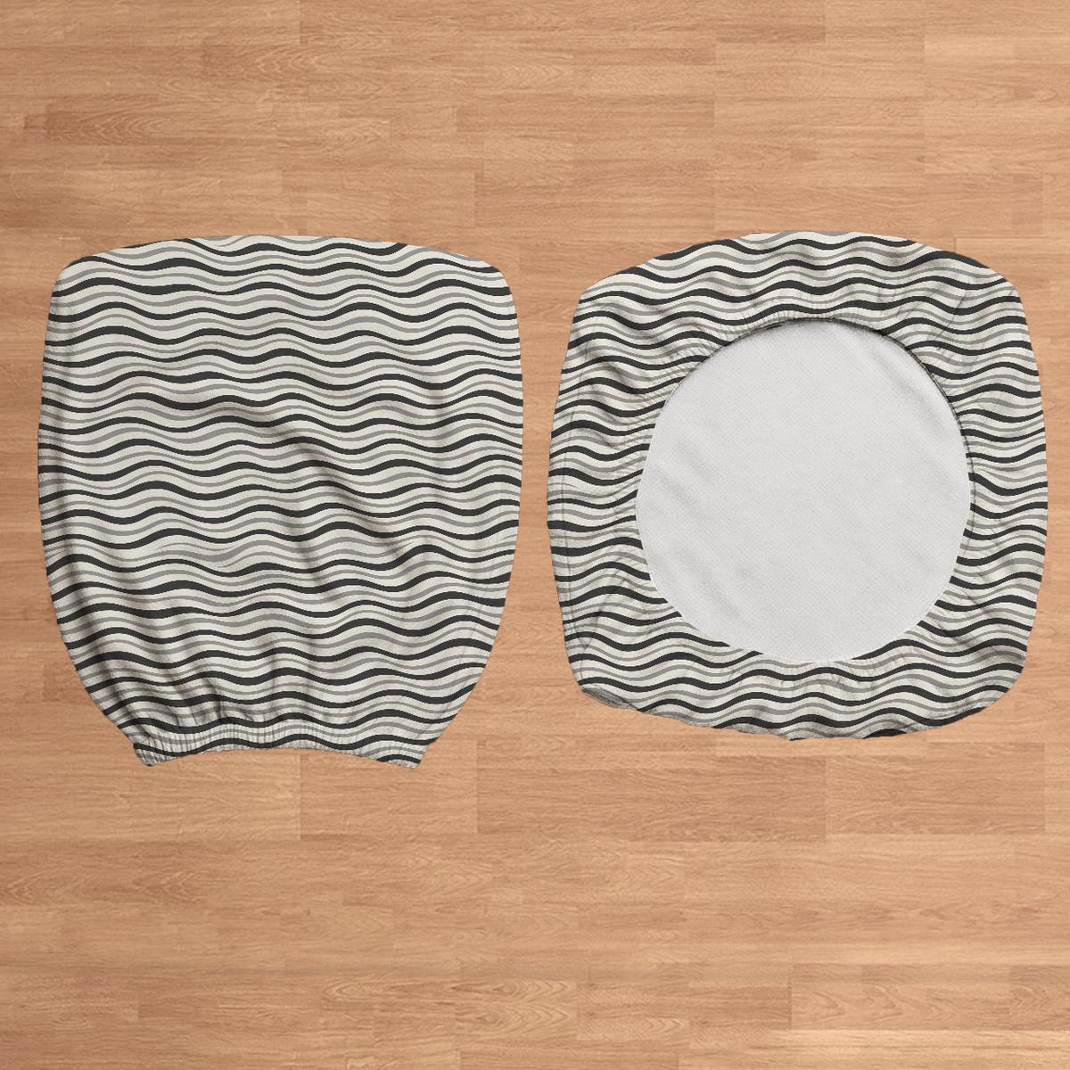 Monochrome Ripple flat lay construction; selected cover option only, chair not included.