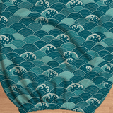 Ocean Seigaiha fabric and elastic detail; selected cover option only, chair not included.