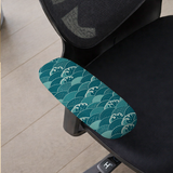 Ocean Seigaiha armrest cover detail; selected cover option only, chair not included.