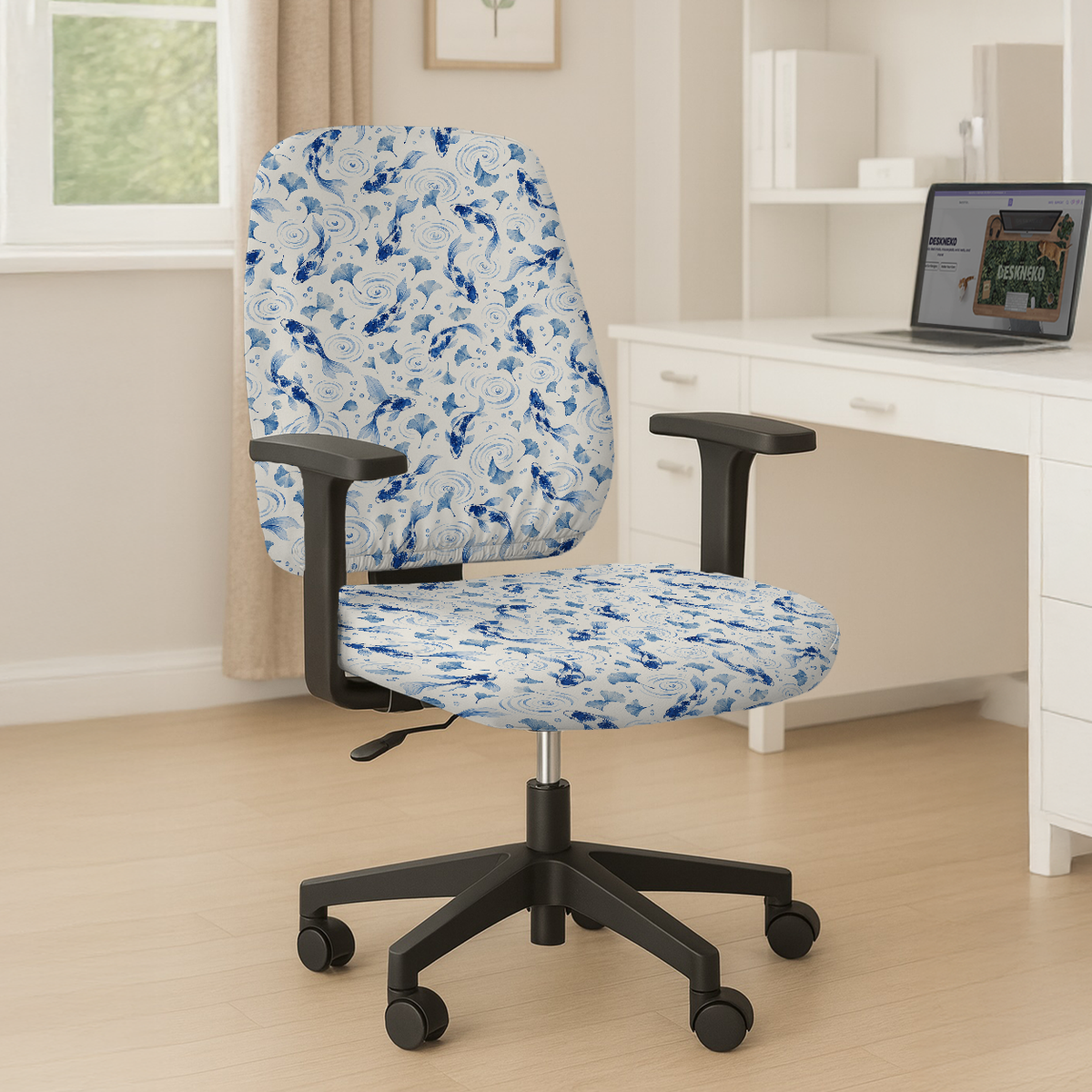 Porcelain Koi seat and back; selected cover option only, chair not included.