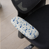 Porcelain Koi armrest cover detail; selected cover option only, chair not included.