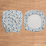 Porcelain Koi flat lay construction; selected cover option only, chair not included.