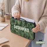 DeskNeko protective laptop sleeve with handle and shoulder bag with shoulder strap. Padded, waterproof, and shockproof material for MacBook Pro, Macbook Air, iPad Pro, iPad Air, and notebooks. Sizes available: 7-8
