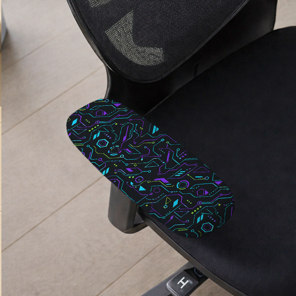 Prism Circuit armrest cover detail; selected cover option only, chair not included.