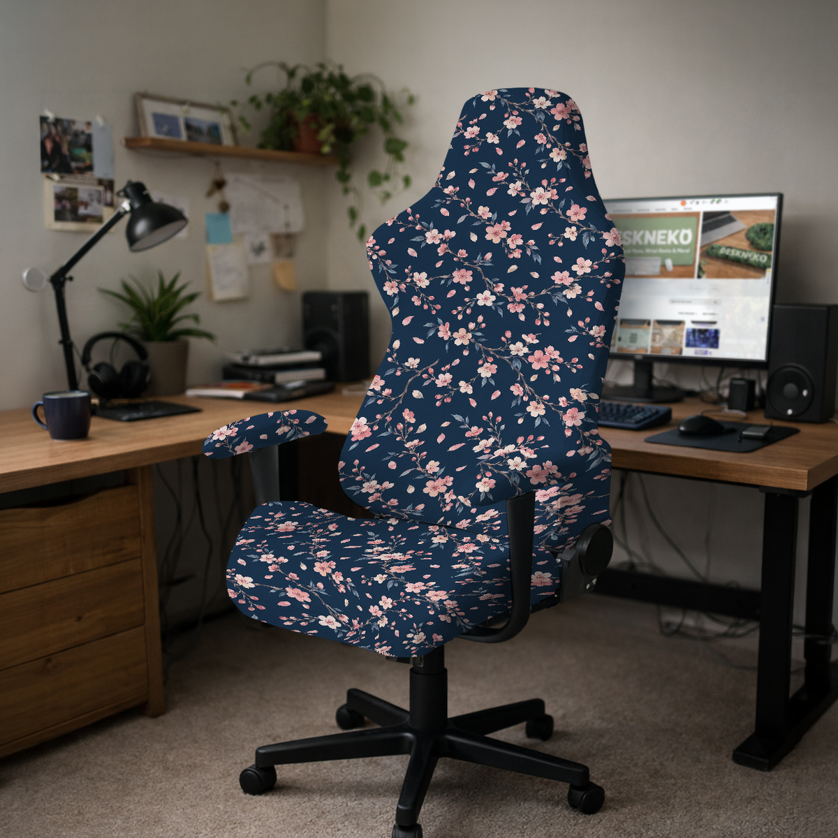 Sakura Nightfall gaming hero; selected cover option only, chair not included.