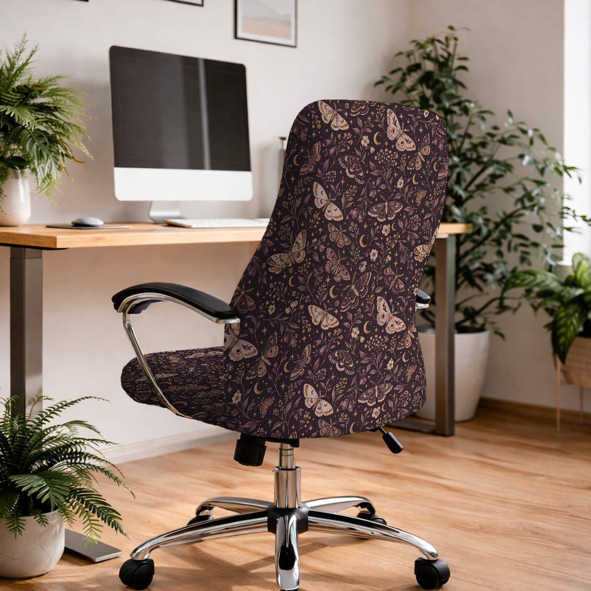 Twilight Moths executive chair; selected cover option only, chair not included.