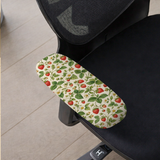 Wild Strawberry Meadow armrest cover detail; selected cover option only, chair not included.